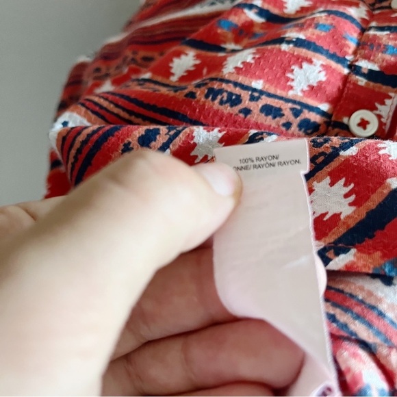 LUCKY BRAND Short Sleeve Aztec Tribal Print Blouse - Picture 11 of 11